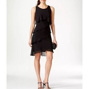 SL FASHIONS Tiered Chiffon side zipper lined Dress